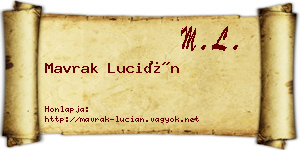 Mavrak Lucián névjegykártya